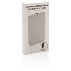Kapesní powerbanka 5 000 mAh s integrovaným kabelem