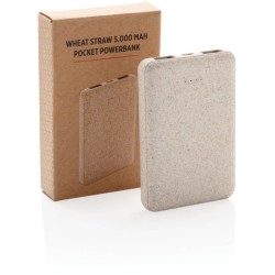 Kapesní powerbanka 5 000 mAh z pšeničné slámy