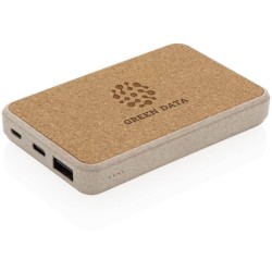 Kapesní powerbanka z korku a pšenice 5 000 mAh