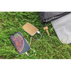 Kapesní powerbanka z korku a pšenice 5 000 mAh
