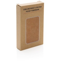 Kapesní powerbanka z korku a pšenice 5 000 mAh