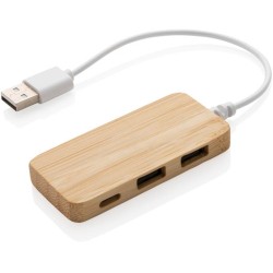 Bambusový USB hub s USB C