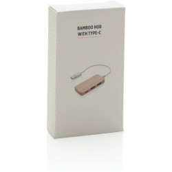 Bambusový USB hub s USB C
