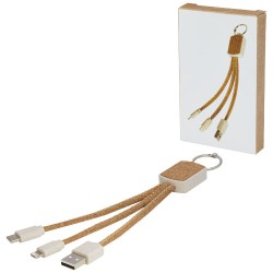 Napájecí kabel z pšeničné slámy a korku Bates 3-v-1