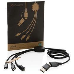 Nabíjecí kabel 6 v 1 Terra 120cm z RCS recykl. hliníku a TPE