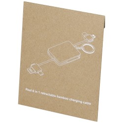 Nabíjecí kabel s bambusovým kroužkem na klíče Reel 6 v 1