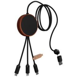 Nabíjecí kabel 5v1 z rPET se svítícím logem a 10 W nabíjecí podložkou SCX.design C40
