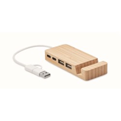 Hubstand Bambusový USB rozbočovač