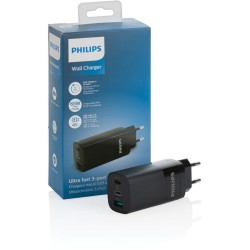 Philips 65W ultra rychlý PD 3-portový USB stěnový nabíječka