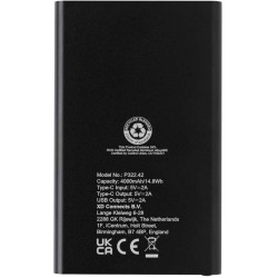 Powerbanka 4000mAh s USB C z RCS recykl. plastu a hliníku