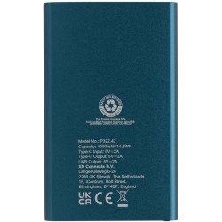 Powerbanka 4000mAh s USB C z RCS recykl. plastu a hliníku