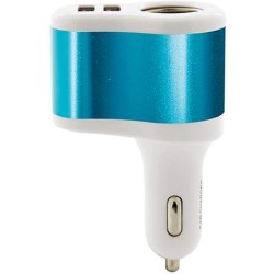 Nabíječka do auta se dvěma USB výstupy a zásuvkou na zapalovač