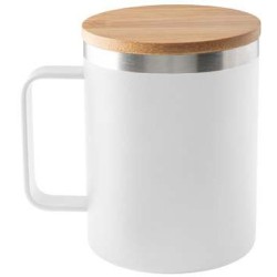 LAUDA. Hrnek z 90% recyklované nerezové oceli s bambusovým víčkem
