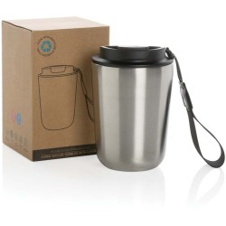 Termohrnek Cuppa z RCS recykl. nerezové oceli s lanyardem