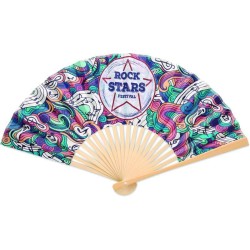 Bambusový ruční vějíř s barevným tiskem