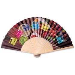 Bambusový ruční vějíř s barevným tiskem