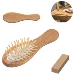 DERN. Dřevěný kartáč na vlasy s bambusovými zuby