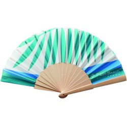 Dřevěný ruční vějíř s barevným potiskem