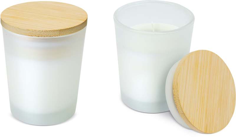 Svíčka s bambusovým víčkem