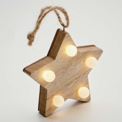 Lalie Dřevěná hvězda se světýlky