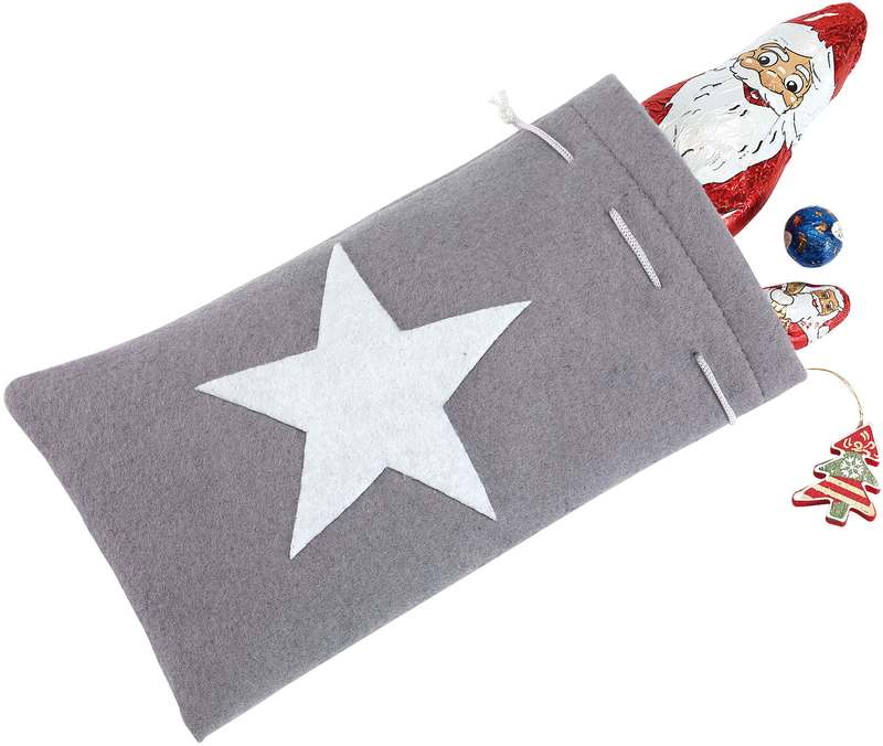 Plstěný vánoční sáček WHITE SHINE