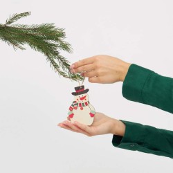 Dárek / přívěsek na vánoční stromeček WOODEN SNOWI