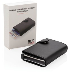 Hliníkové RFID pouzdro na karty s PU peněženkou
