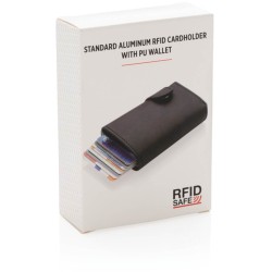 Hliníkové RFID pouzdro na karty s PU peněženkou
