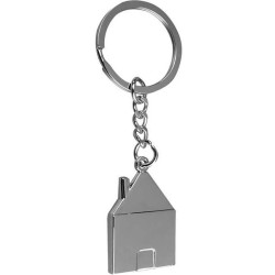 Kovový přívěsek na klíče ve tvaru domu