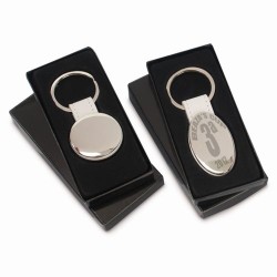 Oválný přívěšek na klíče s koženkou