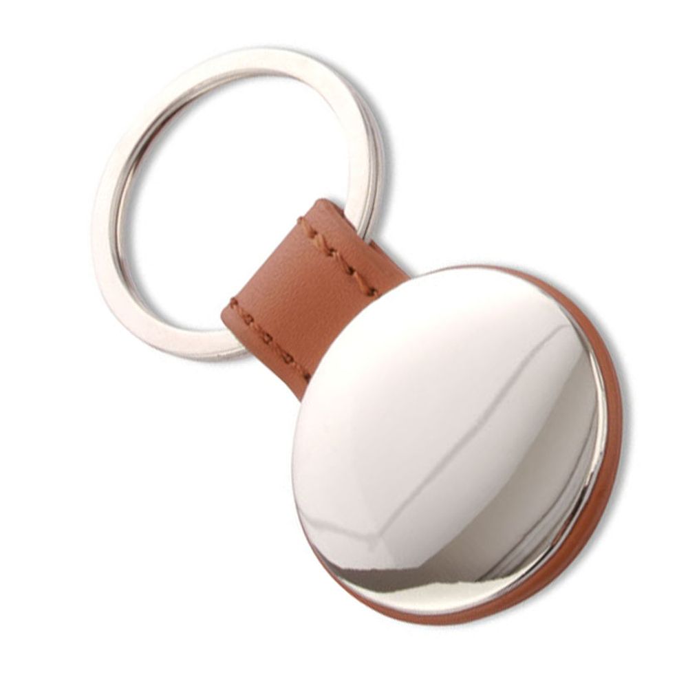 Kulatý přívěšek na klíče s koženkou