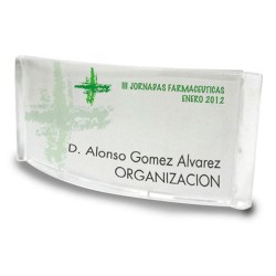 Obdelníková jmenovka transparentní prohnutá