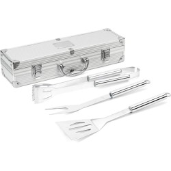 Set na barbecue matně stříbrný