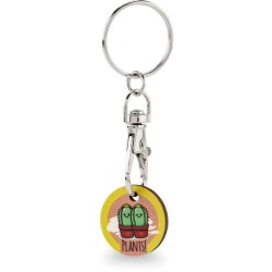 Dřevěná klíčenka s potištěným nebo vyrytým designem.