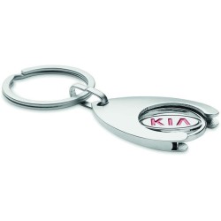 Klíčenka ve tvaru drápu se smaltovanými, tištěnými a tlakově litými žetony.