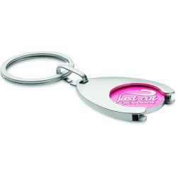 Klíčenka ve tvaru drápu se smaltovanými, tištěnými a tlakově litými žetony.