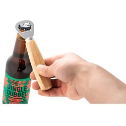 HOLZ. Otvírák na láhve z kovu s dřevěnou rukojetí