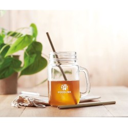 Natural straw Bambusové brčko s kartáčkem