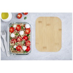 Skleněná obědová krabička s bambusovým víčkem Roby