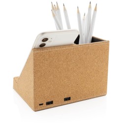 Korkový stojánek na pera s bezdrátovou nabíječkou 5W