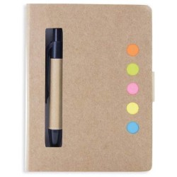 Poznámkový sešit z recyklovaného papíru s propiskou