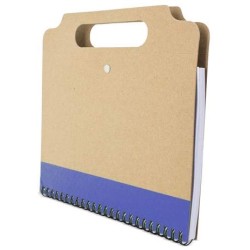 Kartonová složka s poznámkovým blokem, lepícími papírky a propiskou s okrajem