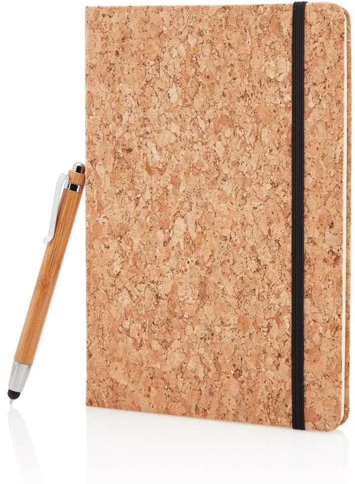 Poznámkový blok A5 s bambusovým perem se stylusem