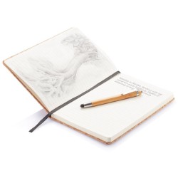 Poznámkový blok A5 s bambusovým perem se stylusem