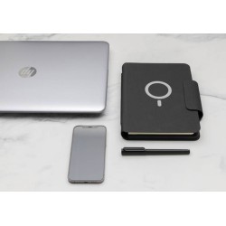 Zápisník A5 Artic s magnetickým bezdrátovým nabíjením 10W