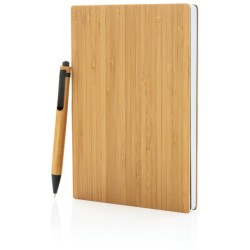 Bambusový set poznámkového bloku A5 a pera