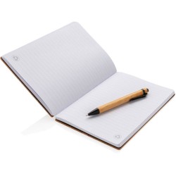Bambusový set poznámkového bloku A5 a pera