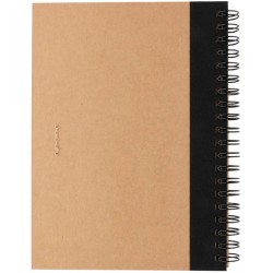 Kraftový poznámkový blok s kroužkovou vazbou a perem
