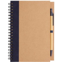 Kraftový poznámkový blok s kroužkovou vazbou a perem