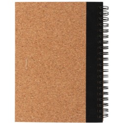 Korkový poznámkový blok s kroužkovou vazbou a perem